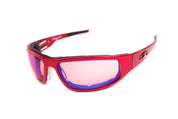 “Bagger” Red Prescription Motorcycle Glasses (Smooth)