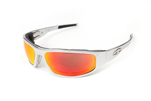01-22 Curv Silver Chrome Sunglasses with Smoke lens